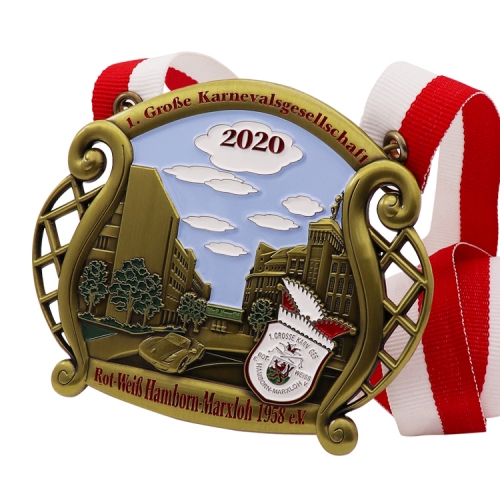 Medals manufacturers diecast antique brass soft enamel custom 3d carnival medals