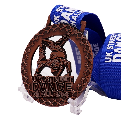 Cheap custom design dance medals with lanyard