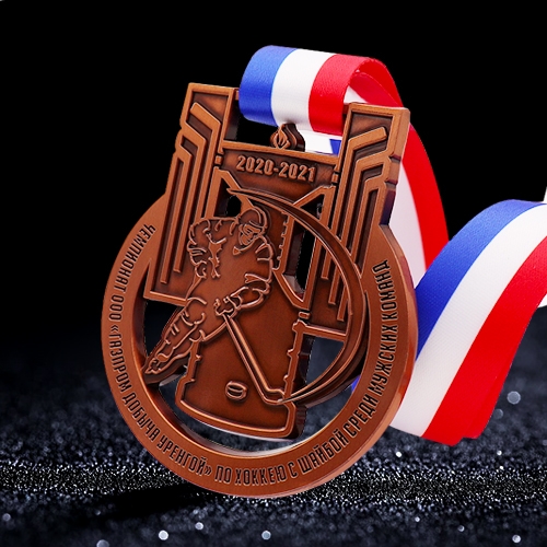 Custom Express Medals Large 3 Inch Ice Hockey Gold Medal